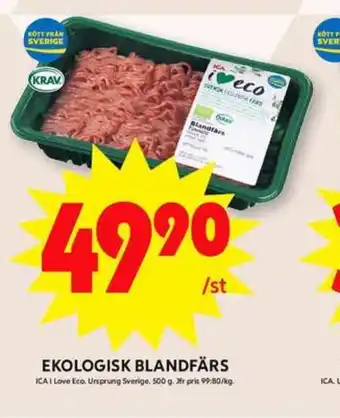 ICA Maxi Ica i love eco blandfärs erbjuda