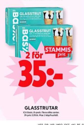 ICA Maxi Ica basic glasstrutar erbjuda
