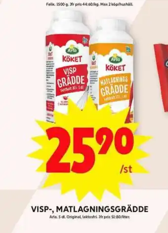 ICA Maxi Arla köket matlagningsgrädde erbjuda