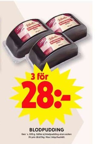 ICA Maxi Geas blodpudding erbjuda