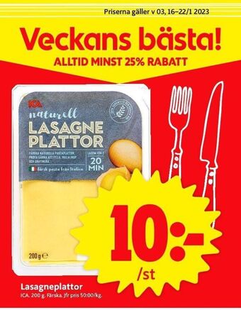 ICA Nära Ica lasagneplattor erbjuda