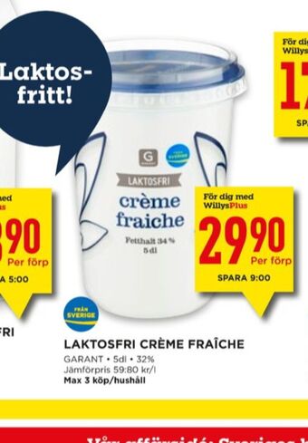 Willys Garant crème fraiche erbjuda