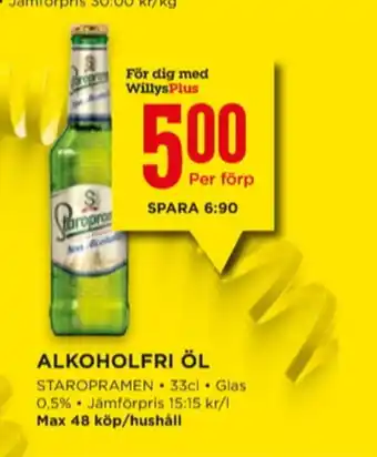 Willys Staropramen öl erbjuda