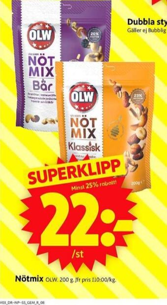 ICA Supermarket Olw nötmix erbjuda