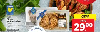 Lidl Gyllda Färska kycklingklubbor 900g erbjuda