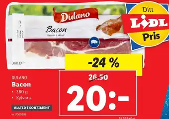Lidl Dulano Bacon 360g erbjuda