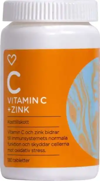 Apotek Hjärtat Hjärtats vitamin c + zink 180 st erbjuda