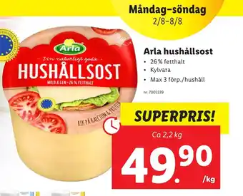 Lidl Arla Hushållsost 2.2kg erbjuda