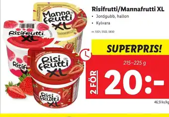 Lidl Risifrutti/Mannafrutti XL 215-225g erbjuda