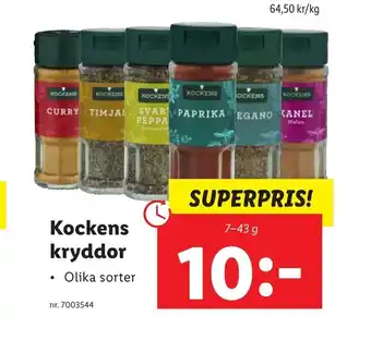 Lidl Kockens kryddor 7-43g erbjuda