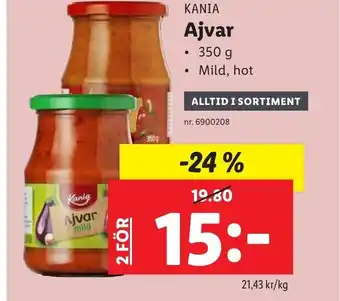 Lidl Kania Ajvar 350g erbjuda