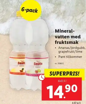Lidl Mineralvatten med frukstmak 6x0,5L erbjuda