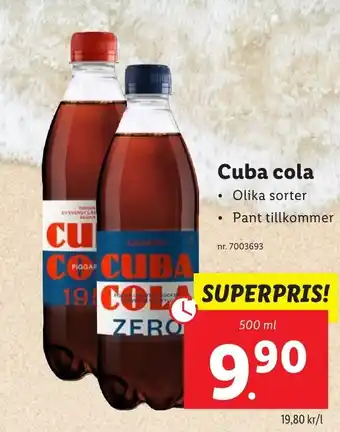 Lidl Cuba cola 500ml erbjuda