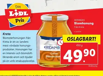 Lidl Eridanous Blomhonung 450g erbjuda