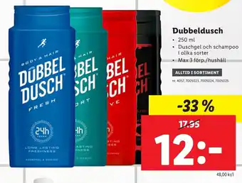 Lidl Dubbeldusch 250ml erbjuda