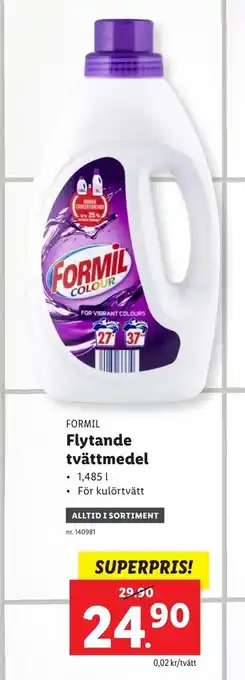Lidl Formil Fyltande tvättmedel 1,485L erbjuda