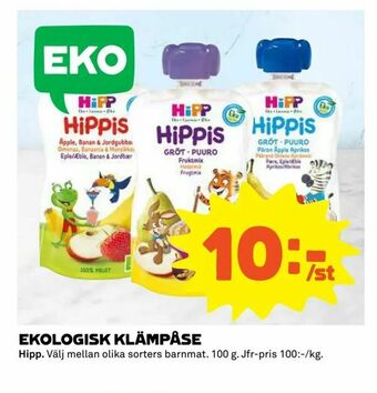 Coop Extra Ekologisk klämpåse erbjuda