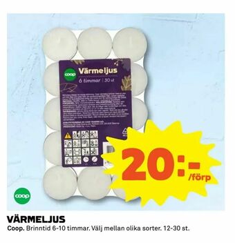 Coop Extra Värmeljus erbjuda