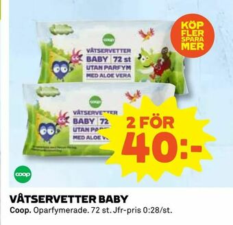 Coop Daglivs Våtservetter baby erbjuda
