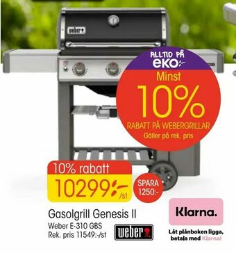 EKO Gasolgrill Genesis II erbjuda