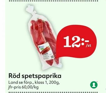 Hemköp Röd spetspaprika erbjuda