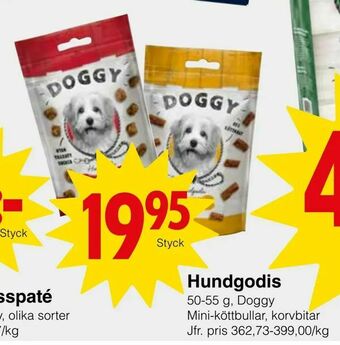 Matöppet Hundgodis erbjuda