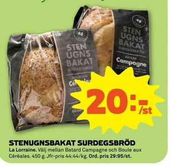 Stenugnsbakat surdegsbröd