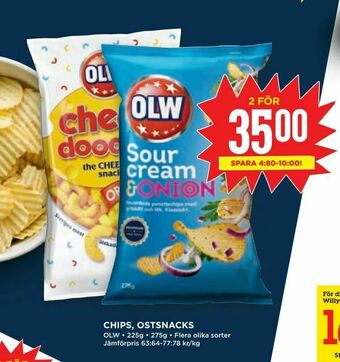 Willys Chips, ostsnacks erbjuda