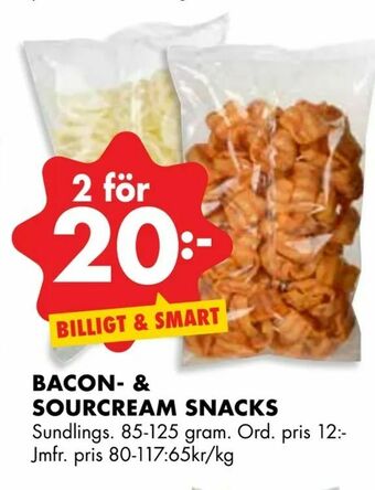 ÖoB Bacon- & sourcream snacks erbjuda
