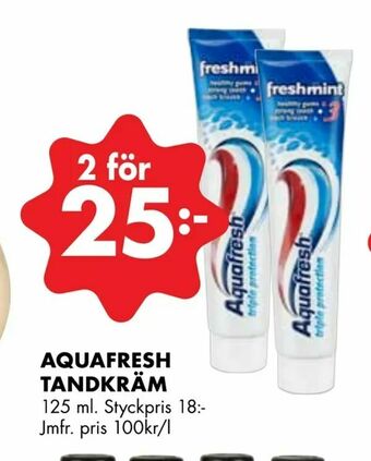 ÖoB Aquafresh tandkräm erbjuda