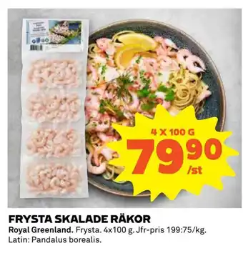 Frysta skalade räkor