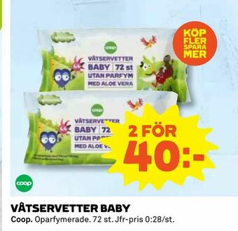 Coop Våtservetter baby erbjuda