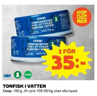 Coop Daglivs Tonfisk i vatten erbjuda