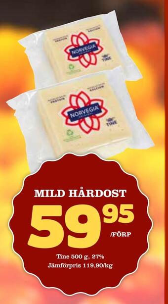 Din Mat Mild hårdost erbjuda