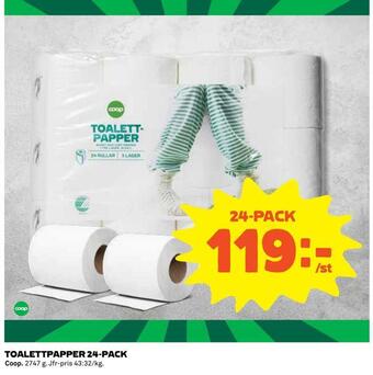 Coop Daglivs Toalettpapper 24-pack erbjuda