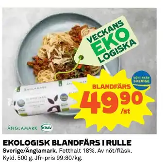 Coop Daglivs Ekologisk blandfärs i rulle erbjuda
