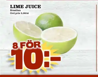 Din Mat Lime juice erbjuda