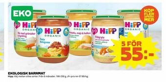 Coop Extra Ekologisk barnmat erbjuda