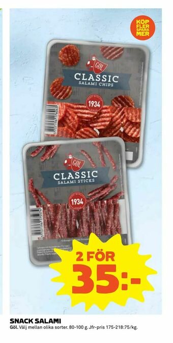 Coop Extra Snack salami erbjuda