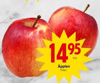 Matöppet Äpplen erbjuda