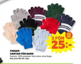 Stora Coop Fingervantar för barn erbjuda