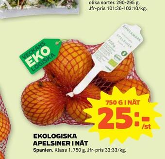 Stora Coop Ekologiska apelsiner i nät erbjuda
