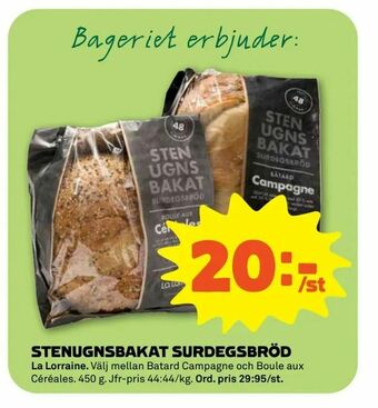 Stenugnsbakat surdegsbröd