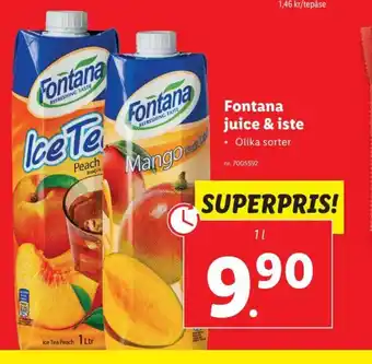 Lidl Fontana Juice & Iste erbjuda