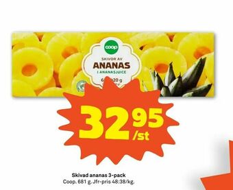 Coop Forum Skivad ananas 3-pack erbjuda