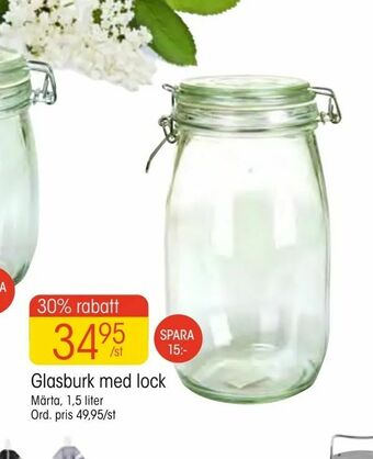 EKO Glasburk med lock erbjuda