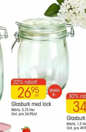 EKO Glasburk med lock erbjuda