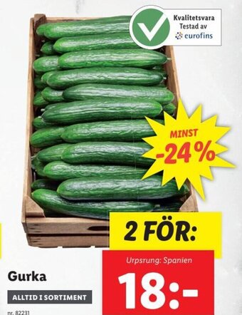Lidl gurka erbjuda