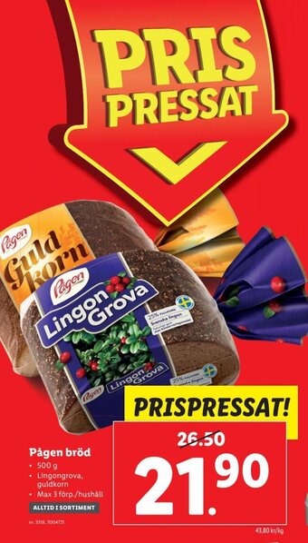 Lidl Pågen Bröd erbjuda