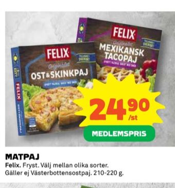 Coop Felix matpajer erbjuda